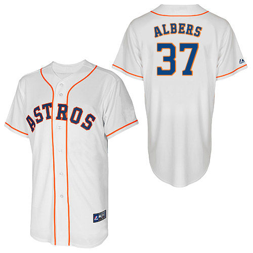 Matt Albers #37 Youth Baseball Jersey-Houston Astros Authentic Home White Cool Base MLB Jersey